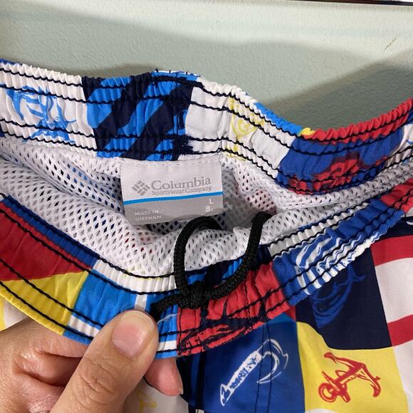 Columbia Men's PFG Nautical Fishing Checkered Swim Trunks Size L - Picture 5 of 10